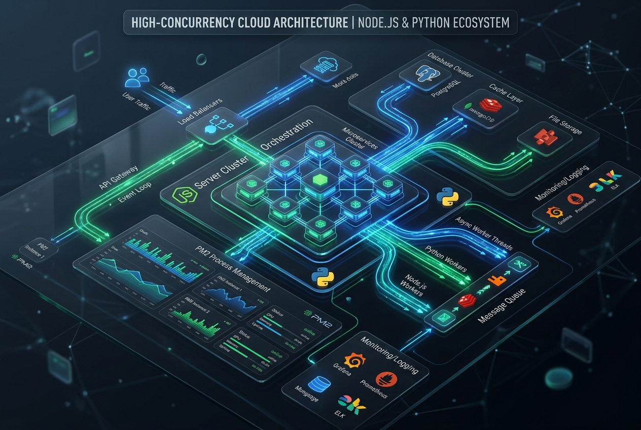 Deploying High-Concurrency Node.js and Python Applications on cPanel Cloud Hosting
